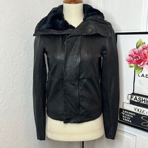 Joe’s Jeans Faux Fur & Lamb Leather Jacket S